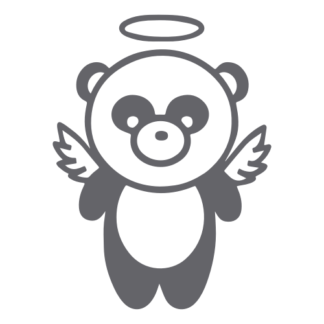 Angel Panda Wings Decal (Grey)